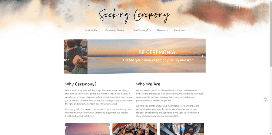 Seeking Ceremonies website