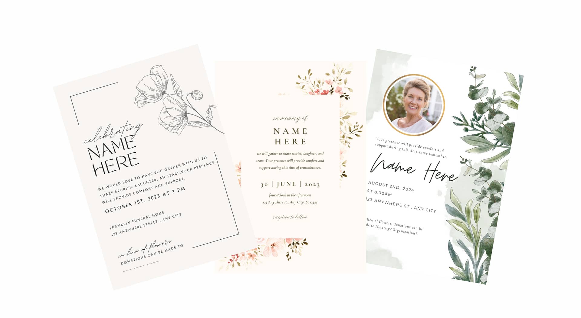 Free Funeral Invitation Template and Ideas for Thoughtful Funeral and Memorial Invitations